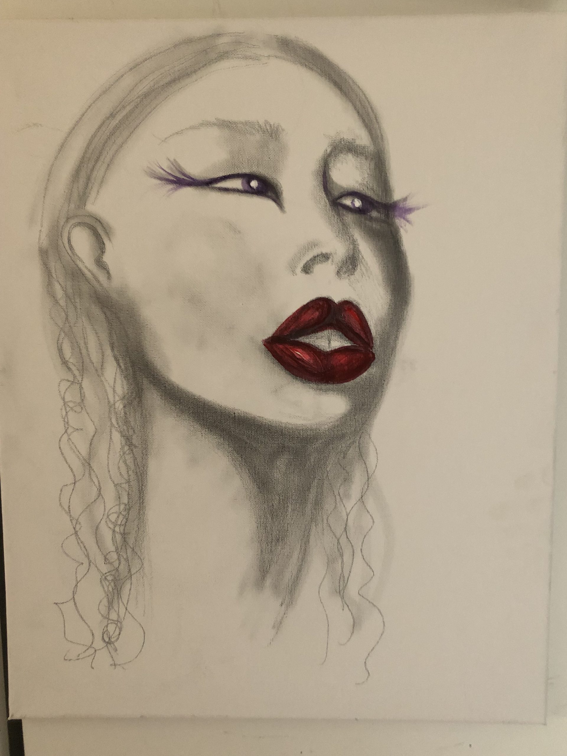 16/20” acrylic Wistful lips Angel's Art
